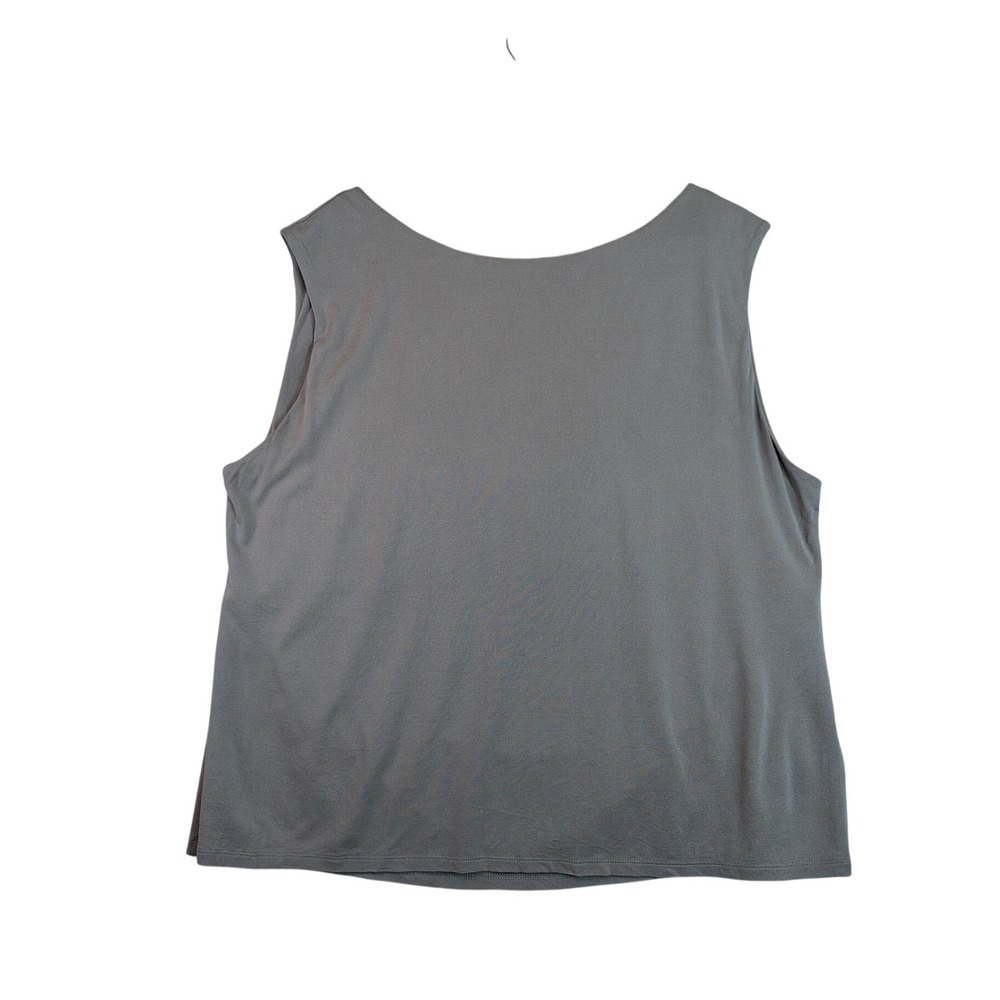 Eileen Fisher Womens XL Gray 100% Silk Draped Cowl Back Sleeveless Top Evening